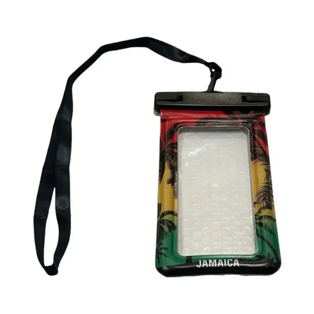 Jamaica Theme Floating Waterproof Phone Pouch with Lanyard